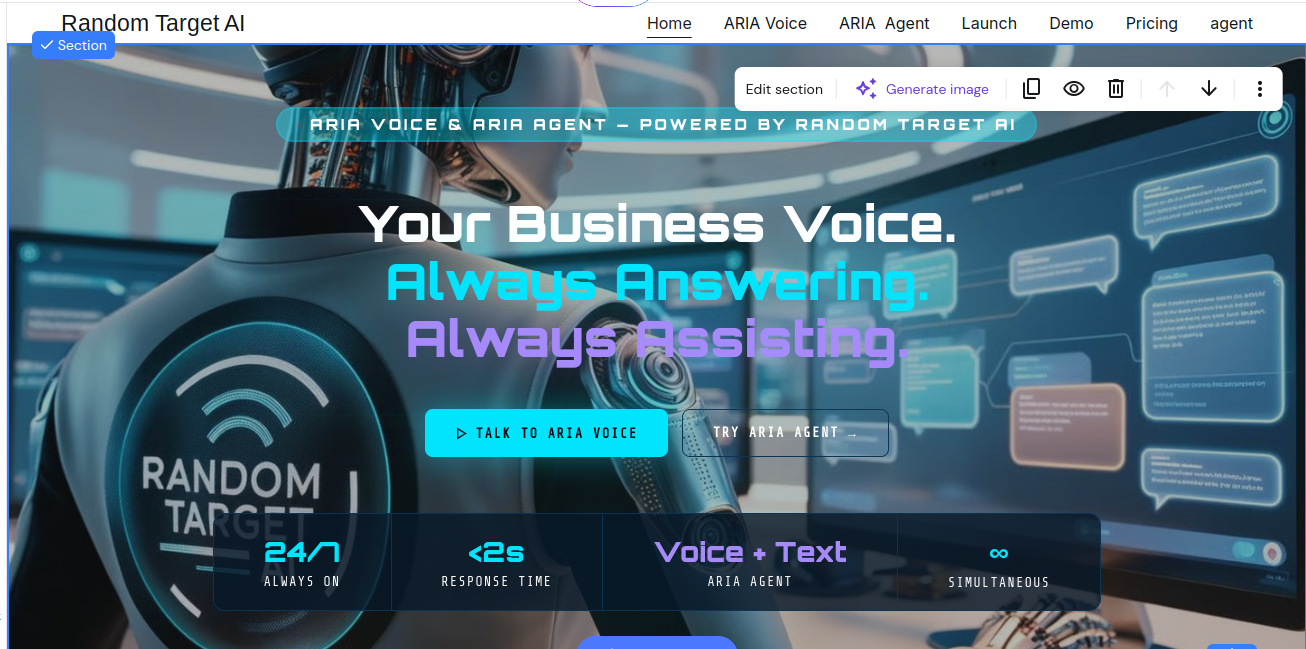 Random Target AI home page image